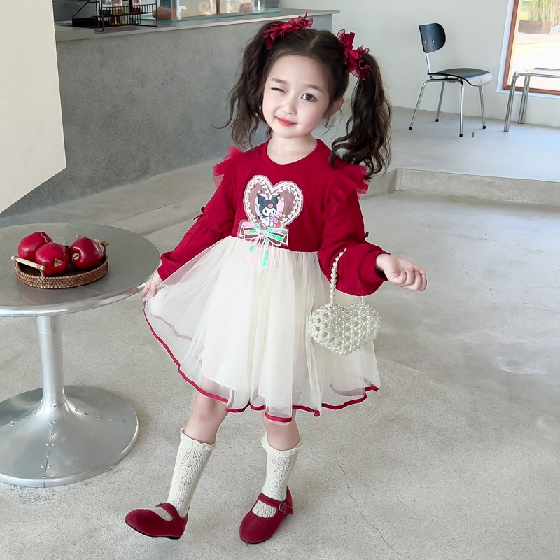 女孩服装秋季服装2025新生女婴秋季小女孩红色的春天和Y秋天公主
