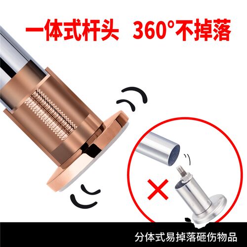 免打孔伸缩杆卫生间晾衣杆卧室窗帘杆撑衣杆衣架浴室不锈钢浴帘杆