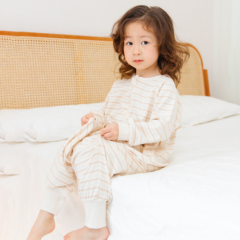 超柔宝宝分腿睡袋 裆部全开 有机棉婴儿防踢被 夏季空调房家居服