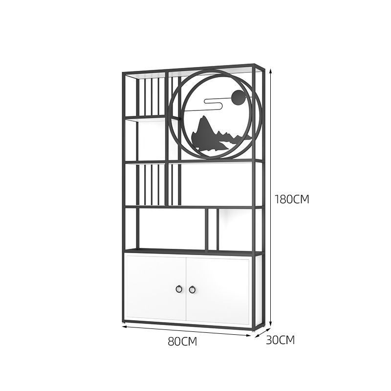 铁艺置物架办公室收纳展示架简易书柜中式博古架客厅书架多层隔断