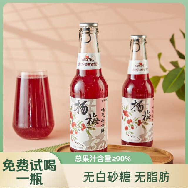 乐趣十分杨梅0脂肪气泡果汁饮料无糖爆汁杨梅0糖果汁清爽浓缩0脂