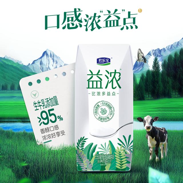 【专属】君乐宝益浓0添加蔗糖含膳食纤维常温酸奶1箱/2箱生牛乳发