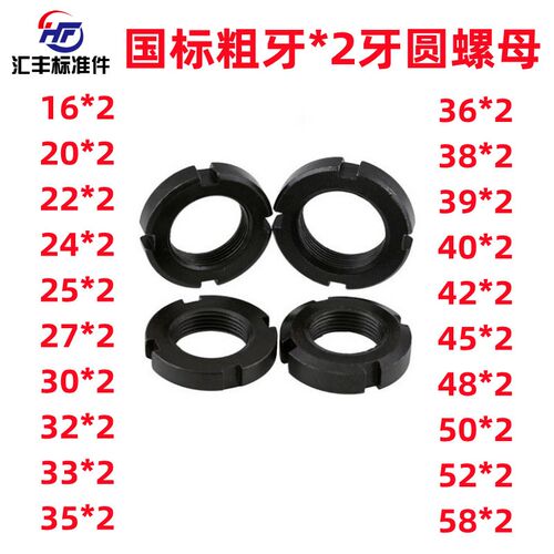 粗牙开四槽圆螺母锁紧并帽16*2  20*2 22*2 24*2 25*2 27*2 30*2