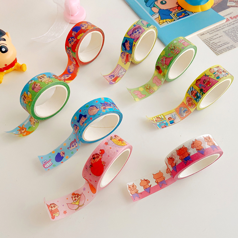 ins风自制蜡笔小新卡通和纸胶带手撕纸胶带相册日记手账DIY素材