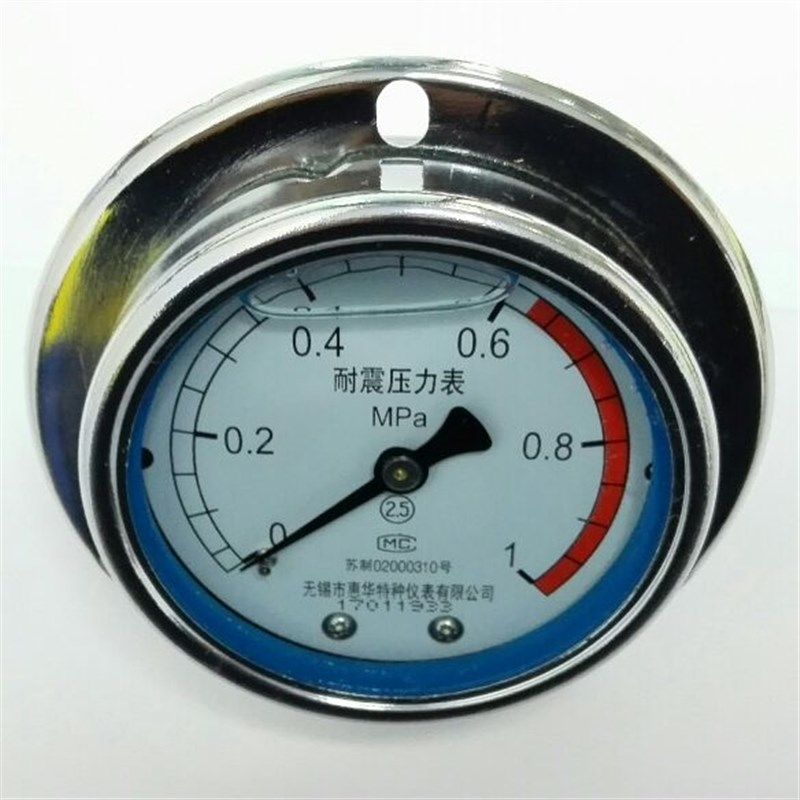 无锡产耐震压力表 压力1mpa 后外壳直径60mm 铜螺纹m14x1.5 轴向