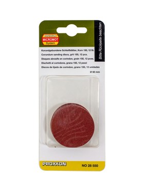 [28549 28550]12片装圆形背绒砂纸片德国PROXXON普洛克森迷你魔