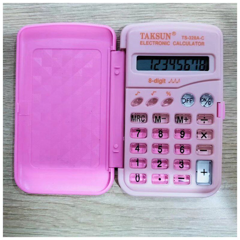 德信328计算器迷你便携式小学生幼儿园随身携带学生考试用计算机