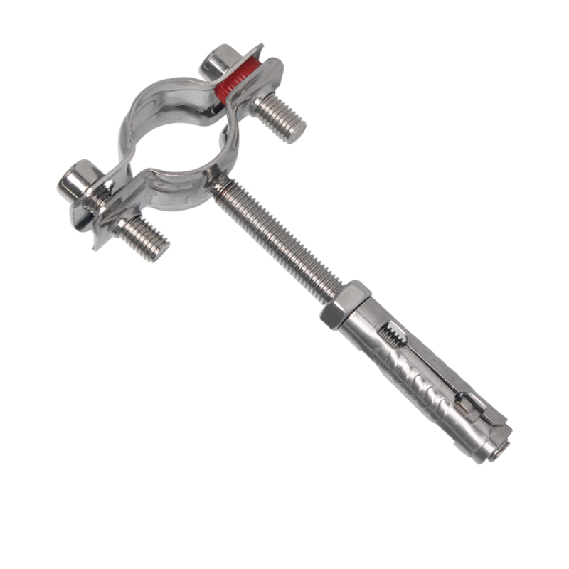 304不锈钢卡扣管支架膨胀螺杆钢管固定夹管道抱箍水管卡子PVC管卡