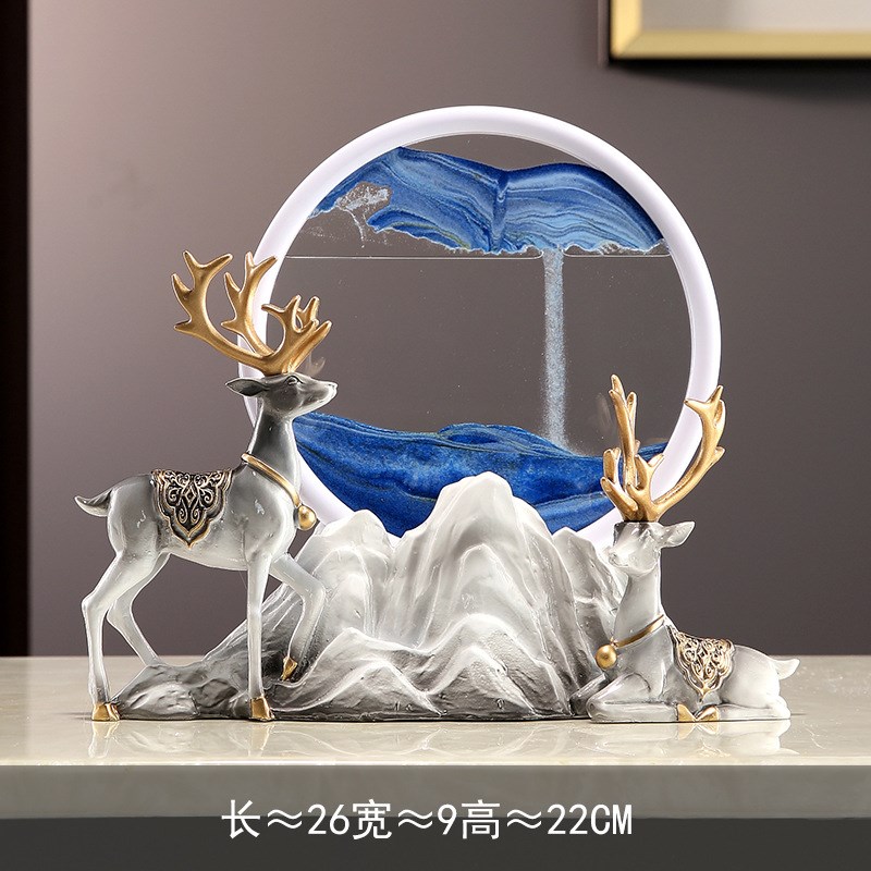 沙漏创意摆件流沙画鹿q客厅入户玄关酒柜轻奢装饰品乔迁新家居礼图片