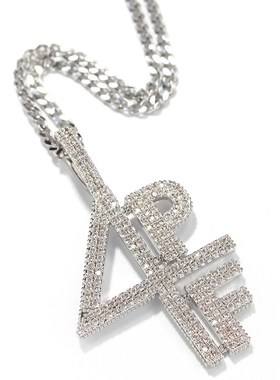 欧美嘻哈4PF数字字母铜镶锆石吊坠街舞I表演嘻哈说唱DJ潮男吊坠