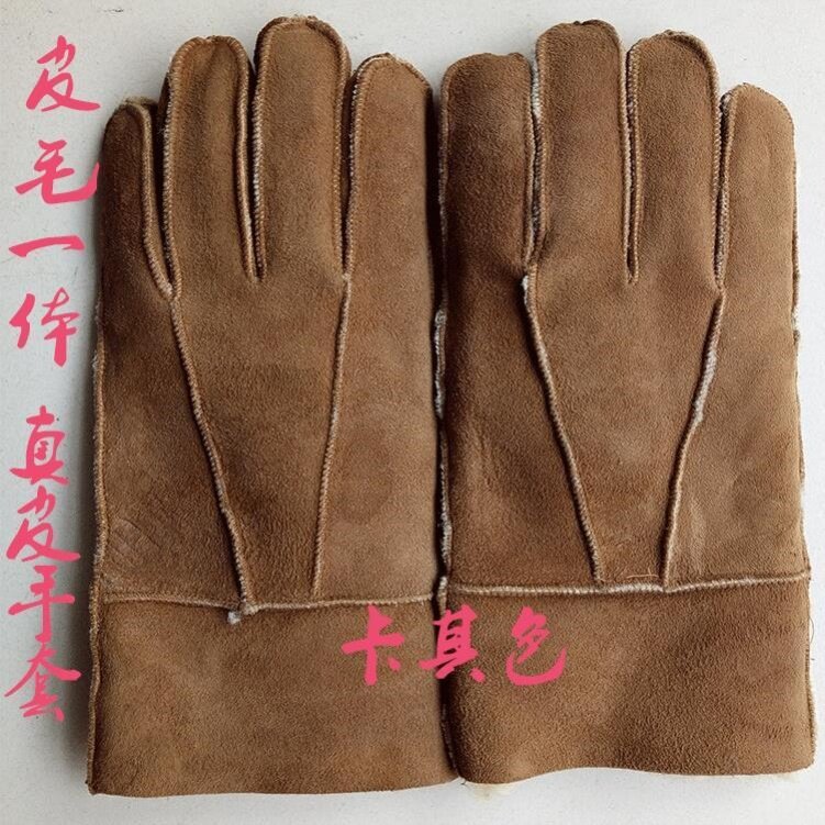 冬季保暖加厚原羊皮羊毛皮毛一体真皮手套骑车摩托车男士真皮手套