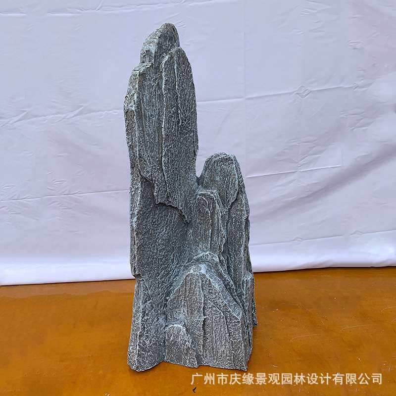 仿真斧劈石玻璃钢石头假山石园林摆件装饰大型别墅庭院摄影道具石