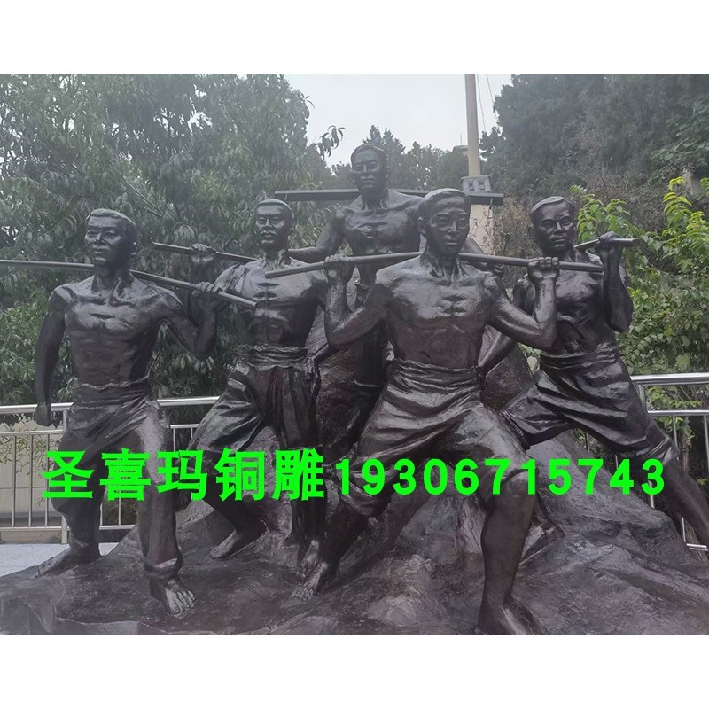 古代人物雕塑定制铸铜弹琴文人少数民族人像肖像真人比例铜像