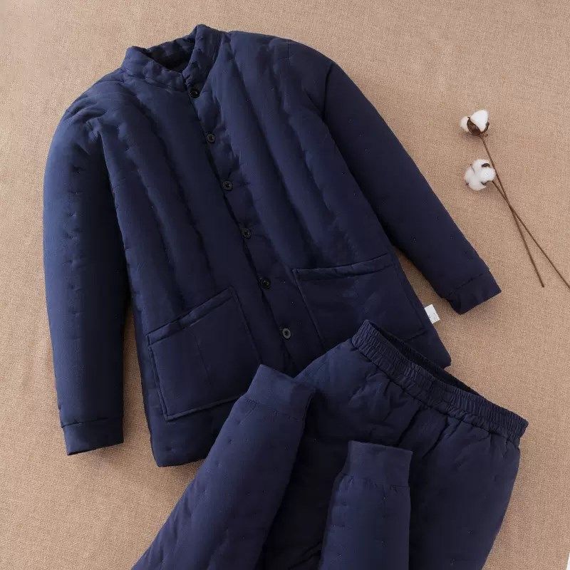 棉花手工棉衣男大人居家内胆棉袄棉裤老年人老头加厚保暖棉服冬