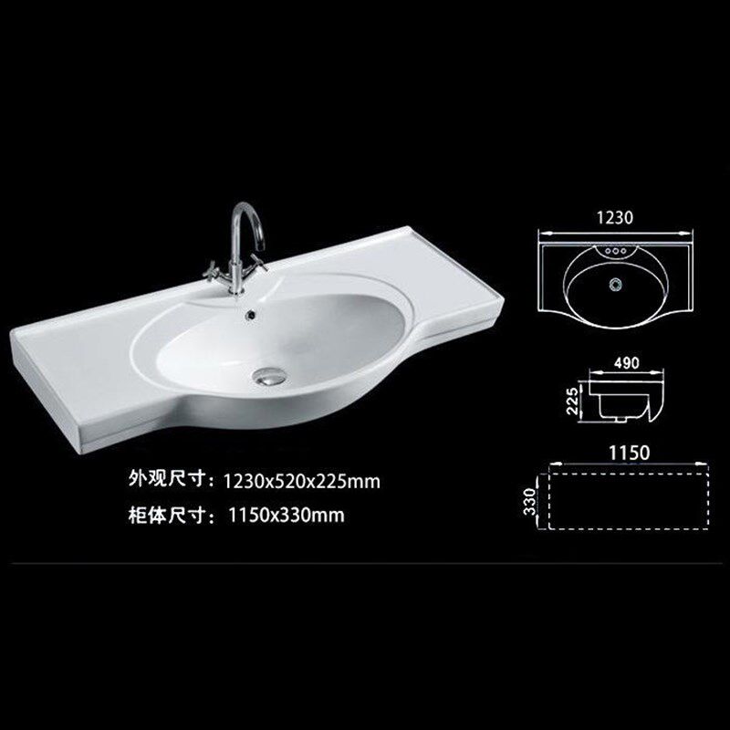 半嵌入式b洗脸盆台上盆一体陶瓷柜盆洗衣盆洗手盆洗漱盆老式大肚