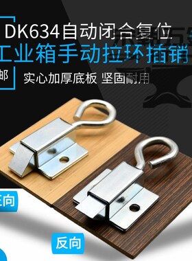 DK634插销带拉环门销锁扣工业设备柜门搭扣锁伸缩式弹簧插销箱扣