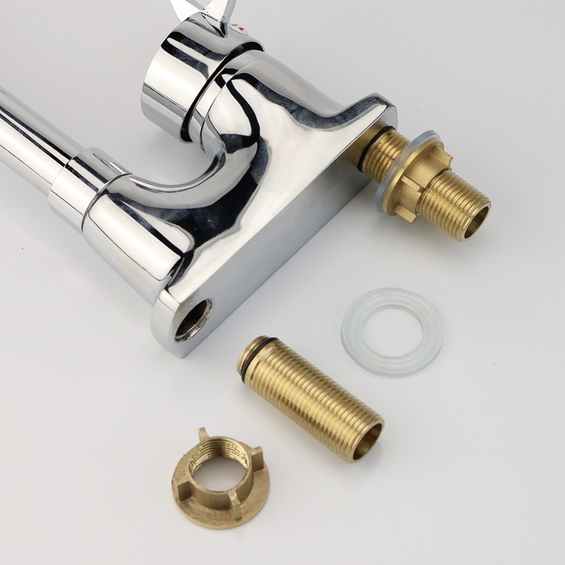 双孔冷热水龙头进水管直脚杆螺母接头单冷龙头安装固定螺帽配件