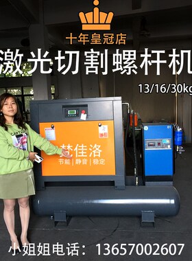永磁变频激光切割螺杆空压机13/16/30kg公斤打充气泵高压11/15kw