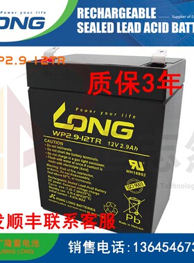 咪宝音响专用广隆蓄电池WP2.9-12TR 12V2.9AH扩音器精密仪器专用