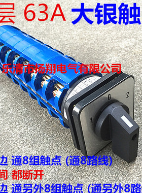 63A双电源 倒顺切换 万能转换开关 LW28 LW39 LW26-63D808/8节3档