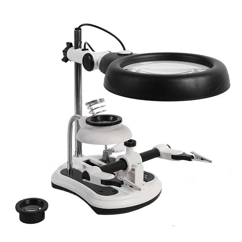 放大镜高倍LED台式高清老人阅读雕刻主板夹具手机维修鉴定专用灯