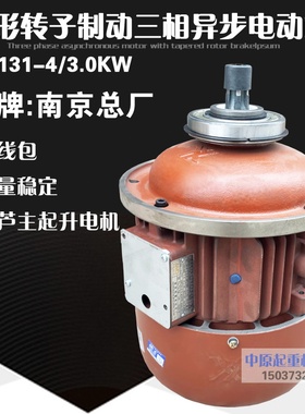 南京总厂电动葫芦主起升电机  ZD31-4/3.0KW锥形  三相异步电动机