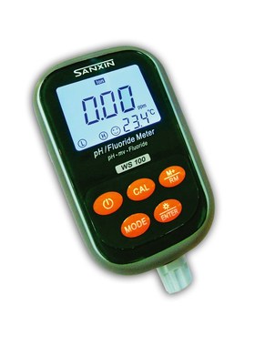 上海三信 WS100便携式pH/氟离子浓度计 F501-S 201T-S电极1.0标液