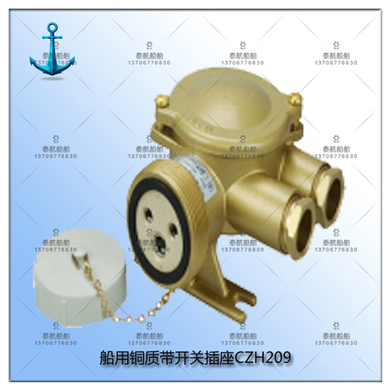 船用铜质带开关插座CZH209-3 水密CZH209-1/2/3/4/5  厂家直销