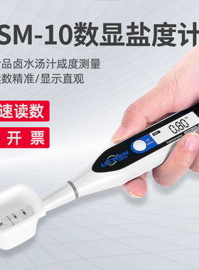 力辰0.01-10%数显盐度计食品卤水汤汁咸度测量仪DSM-10自动咸度