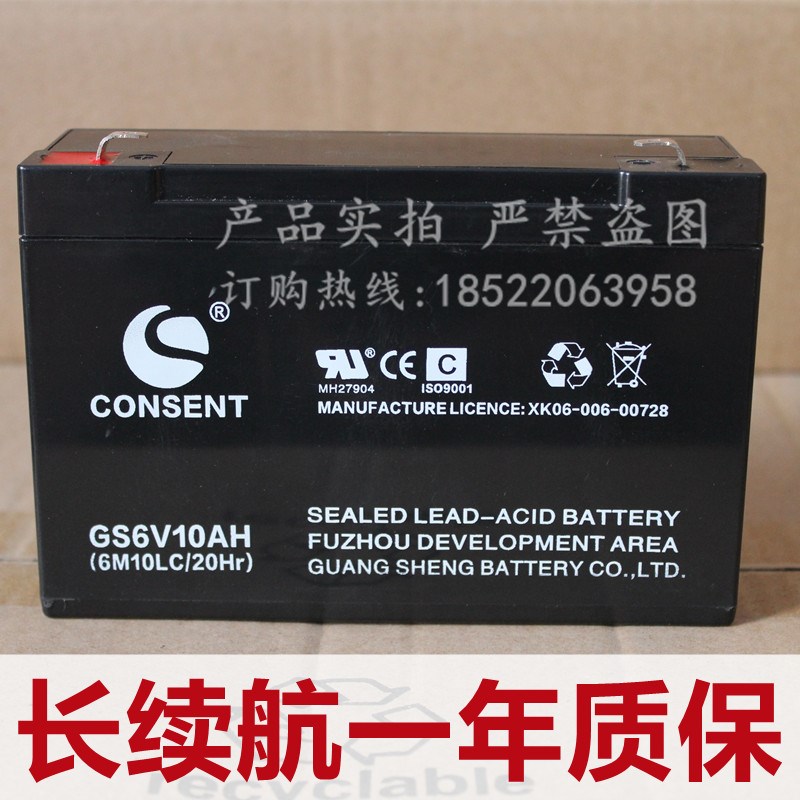 GS6V10AH (6M10LC/20HR) 光盛CONSENT蓄电池 电子称电池 地磅电瓶