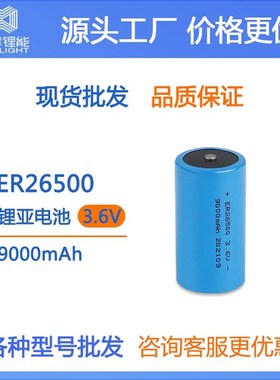 锂亚电池ER26500 9000mAh 3.6V锂亚电池仪器仪表电池水表电表电池