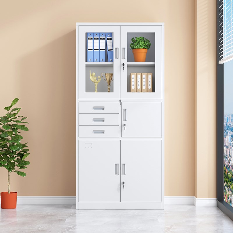 三斗保密码文件柜铁皮柜办公室柜子档案柜资料柜凭证柜带锁储物柜