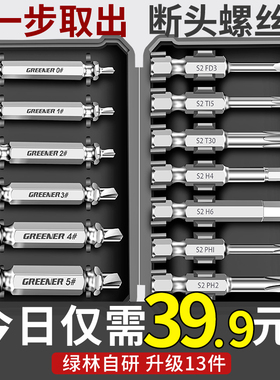 绿林断丝取出器神器螺丝取断头工具万能滑丝取丝器套装退丝锥拆卸