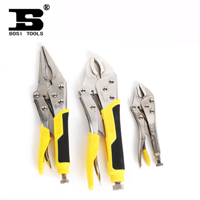 波斯大力圆嘴圆口夹钳子平口平头大力钳快速固定夹持钳尖嘴大力钳