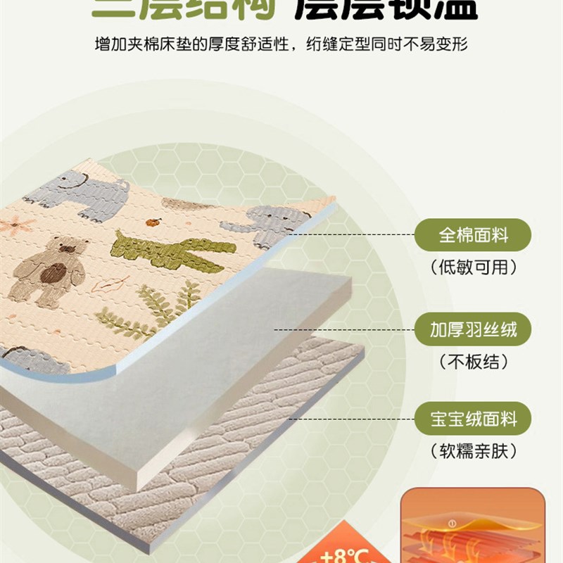 双面可用全e棉床盖一面一面绒榻榻米夹棉厚床单毯子垫四季通用