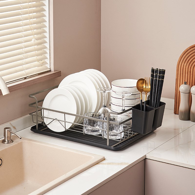 沥水碗盘架子厨房窗台小碗筷沥水架洗碗槽水池置物W架放水槽晾碗