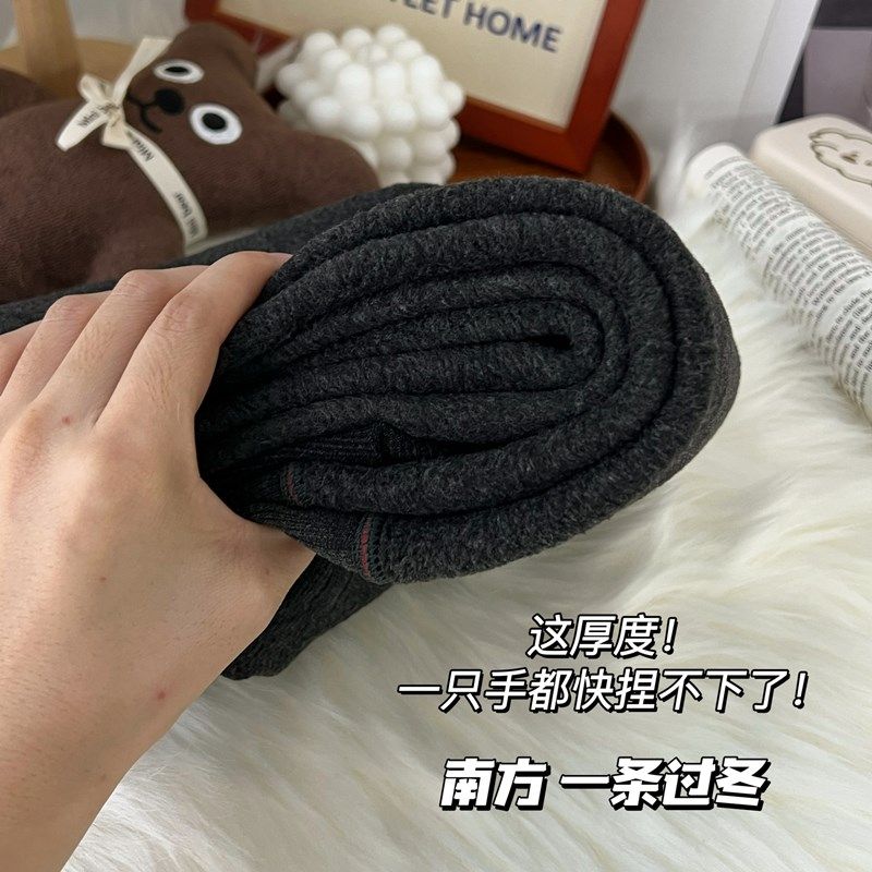 秋冬季加绒加厚裤q袜女保暖黑色内搭裤不掉档外穿踩脚