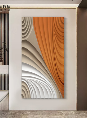 玄关装饰画客厅走廊过道挂画木板雕刻实物画立Q体肌理可定制大尺