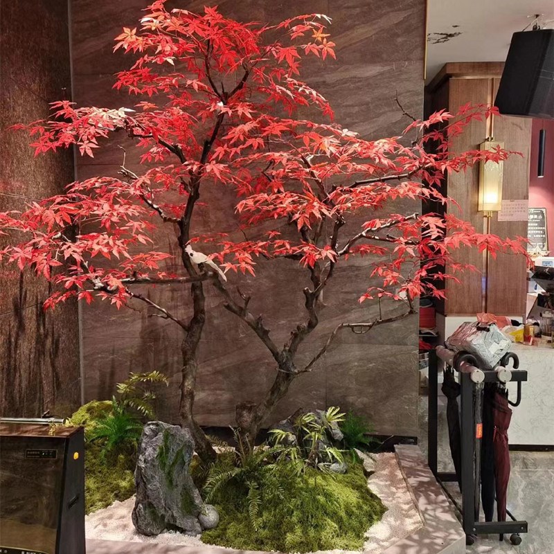 仿真红枫树大型商场酒店仿生x假绿植室内外落地简约装饰造景套餐