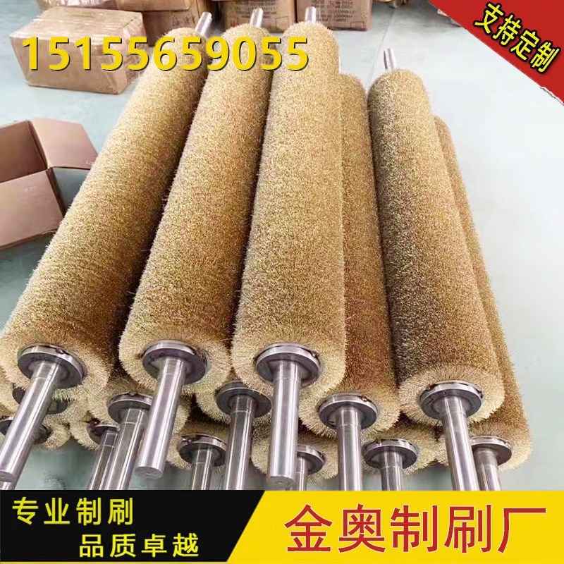 工业毛刷辊不锈钢丝刷辊打磨抛光除锈清洗尼龙毛刷辊毛刷辊钢丝辊
