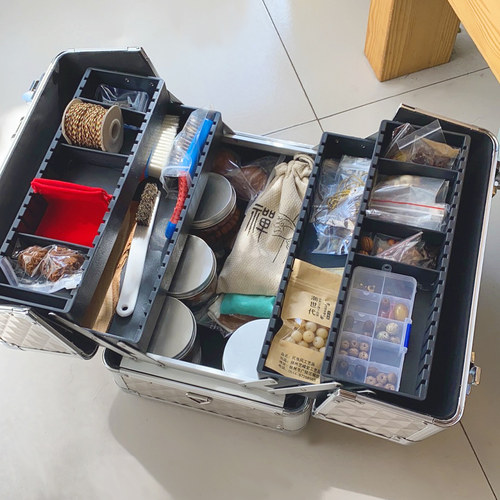 多层双开折叠内盒文玩核桃专用盒手串首饰收藏百宝收纳箱子大容量