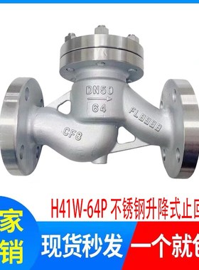 304不锈钢升降式止回阀H41W-64P/R水平卧式法兰连接 单向逆止阀门