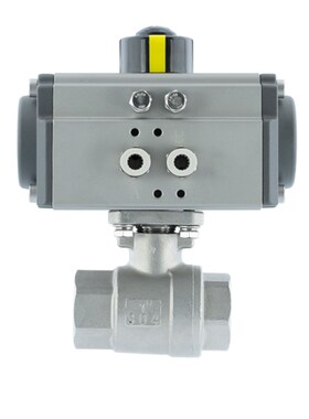 Q611F-16P不锈钢304二片式高平台气动电动AT内螺纹丝口球阀4分6分