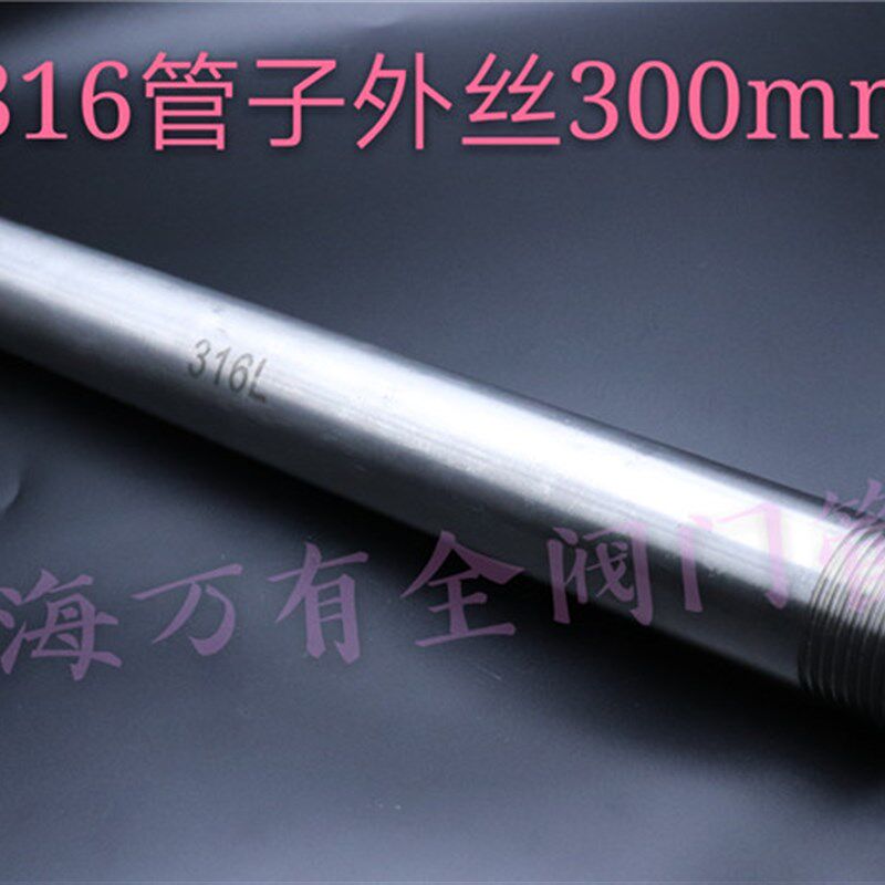 316L不锈钢管子外丝加长双头外丝300mmL 延长接头 加长园管外丝