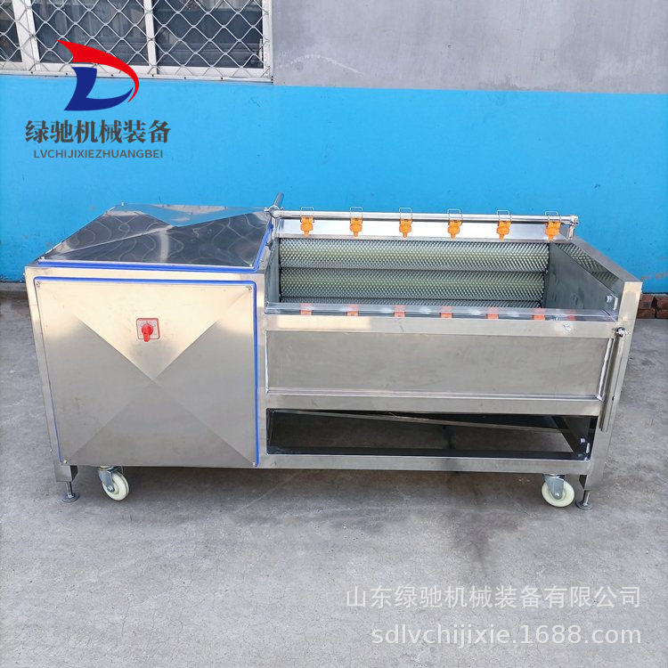 厂家供应果蔬清洗去皮设备 小型全自动毛棍洗菜机 生姜去皮清洗机