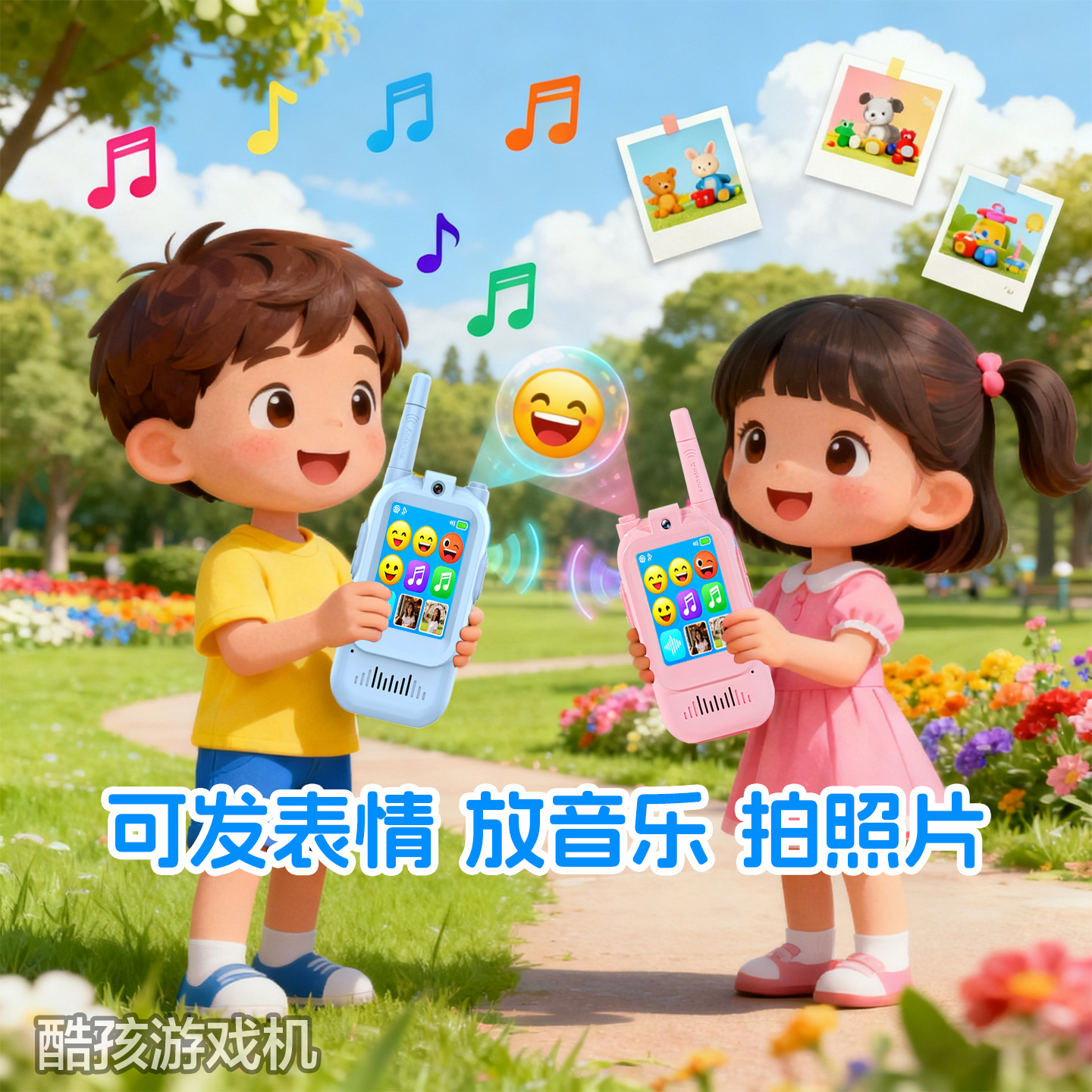 【一对装】酷孩儿童视频对讲机可爱电话迷你电子玩具小型户外无线