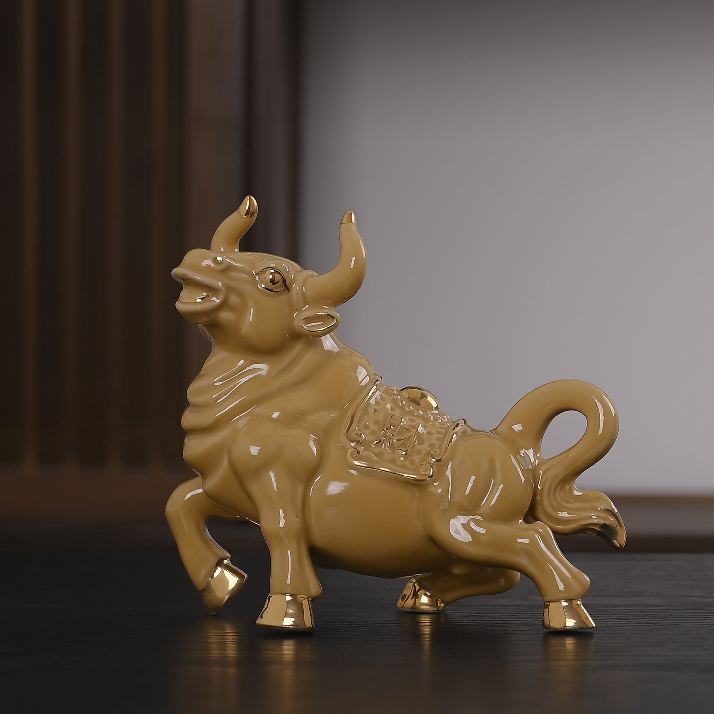 陶土牛摆件十二生肖牛气冲天吉祥物家居化解卫生间厨房客厅装饰品
