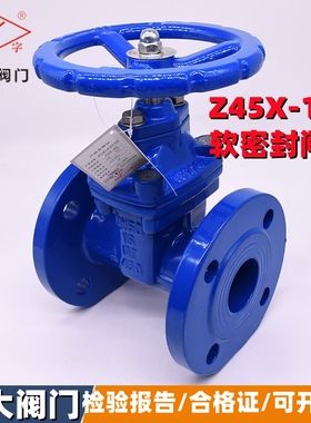 河北远大阀门Z45X-16Q软密封暗杆闸阀法兰球磨铸铁DN506580100200