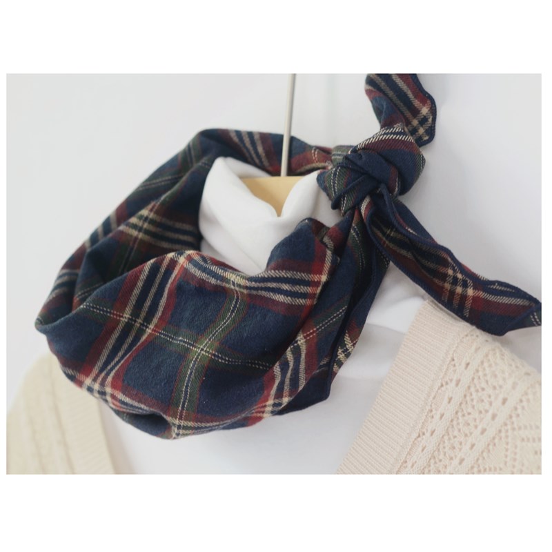 欧美英伦格子三角巾 保暖百搭男女护颈巾秋冬水洗全棉小领巾围脖