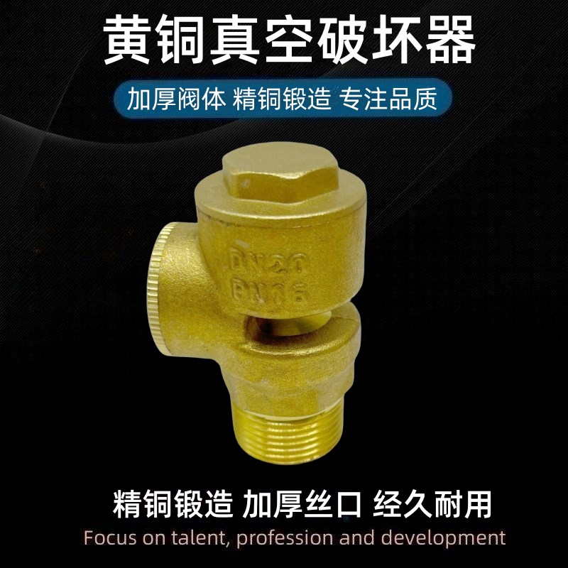 黄铜真空破坏器负压力阀门真空吸气阀消防自来水管道呼吸阀DN2025